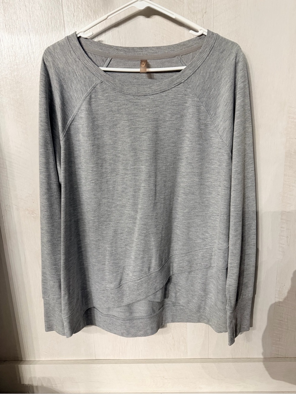 MTA Sport Heather Gray Scoop Neck Crew Sweater
